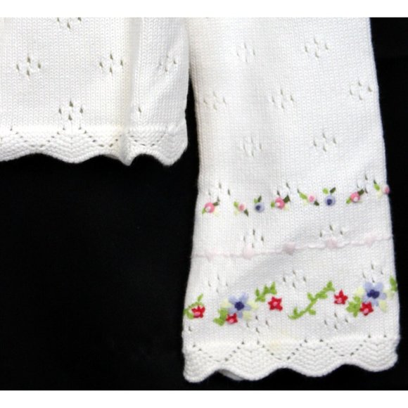 NEW 2007 Gymboree Love is in The Air White Cardigan Sweater Flower Scallop Edge - Picture 4 of 11